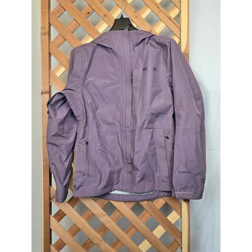 Marmot GORE-TEX Hooded Rain Jacket Womens Small Purple Full Zip -EXCELLENT